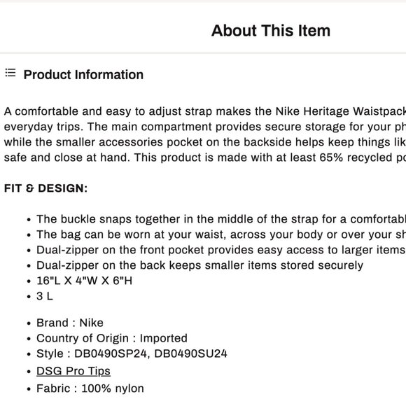 NIKE NWT Belt Bag Waistpack 3 Liter – Black & White Logo NEW - Picture 9 of 11